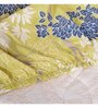 Green Floral 144 TC Cotton King Fitted Bedsheet with 2 Pillow Covers