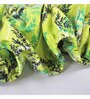 Green Floral 144 TC Cotton King Fitted Bedsheet with 2 Pillow Covers