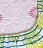 Green Floral 144 TC Cotton King Fitted Bedsheet with 2 Pillow Covers