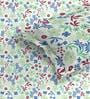 Green Floral 144 TC Cotton Queen Sized Double Bedsheet with 2 Pillow Covers Blossom Breeze Collection