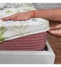 White Floral 144 TC Cotton Single Fitted Bedsheet With 1 Pillow Cover