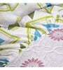 White Floral 144 TC Cotton Single Fitted Bedsheet With 1 Pillow Cover