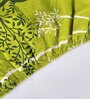 Green Floral 144 TC Cotton Single Fitted Bedsheet With 1 Pillow Cover