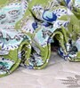Green Floral 144 TC Cotton Single Fitted Bedsheet With 1 Pillow Cover
