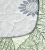 Green Floral 144 TC Cotton Single Fitted Bedsheet With 1 Pillow Cover