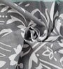 Grey Floral 144 TC Cotton Single Fitted Bedsheet With 1 Pillow Cover