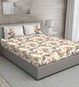 Green Floral 150 TC Cotton Queen Sized Bed Sheets with 2 Pillow Covers