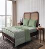 Green Floral 160 TC Microfiber Queen Sized Double Bedsheet with 2 Pillow Covers Forest Whispers Collection