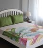 Green Floral 180 TC Cotton Queen Sized Bed Sheets with 2 Pillow Covers