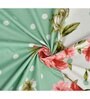 Green Floral 200 TC Ultrasoft Microfiber Queen size Flat Double Bedsheet With Two Pillow Covers (90x90 inches)