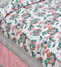 Green Floral 210 TC Cotton King Sized Bed Sheets with 2 Pillow Covers