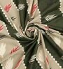 Green Floral 210 TC Cotton Queen Sized 1 Double Bedsheet 2 Pillow Covers