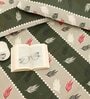 Green Floral 210 TC Cotton Queen Sized 1 Double Bedsheet 2 Pillow Covers