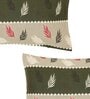Green Floral 210 TC Cotton Queen Sized 1 Double Bedsheet 2 Pillow Covers