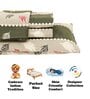 Green Floral 210 TC Cotton Queen Sized 1 Double Bedsheet 2 Pillow Covers
