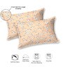 Orange Floral 220 Tc Cotton Super King Bedsheet With 2 Pillow Covers