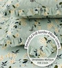 Green Floral 260 Tc Polycotton Double Fitted Bedsheet With 2 Pillow Covers