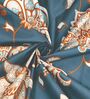 Teal Floral 260 Tc Polycotton King Fitted Bedsheet With 2 Pillow Covers