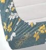 Green Floral 260 Tc Polycotton King Fitted Bedsheet With 2 Pillow Covers