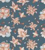 Teal Floral 260 Tc Polycotton King Fitted Bedsheet With 2 Pillow Covers