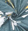 Green Floral 260 Tc Polycotton King Fitted Bedsheet With 2 Pillow Covers