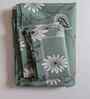Green Floral 290 Tc Cotton Single Bedsheet With 1 Pillow Cover