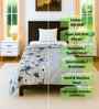 Green Floral 300 GSM Cotton Single Bed Size Comforter