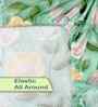 Green Floral 300 TC Cotton Blend 7D King Size Fitted Double Bedsheet with 2 Pillow Covers