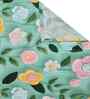 Green Floral 300 TC Cotton Blend 7D Single Bedsheet with 1 Pillow Cover