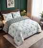 Green Floral 4 Pcs Comforter Set With Queen Size Bedsheet With 2 Pillow Covers