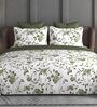 Green Floral 600TC Cotton Super King Sized Double Bedsheet with 2 Embroidery Pillow Covers