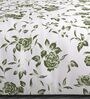 Green Floral 600TC Cotton Super King Sized Double Bedsheet with 2 Embroidery Pillow Covers