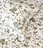 Green Floral 600TC Cotton Super King Sized Double Bedsheet with 2 Embroidery Pillow Covers