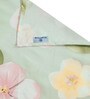 Green Floral 7D King Size Cotton Blend Double Bedsheet with 2 Pillow Covers
