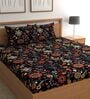 Multicolor Floral Bohemya 160 TC Microfiber Queen Sized Bedsheet with 2 Pillow Covers
