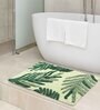 Green Floral Cotton 31.5x20 Inches Max Absorbant Bath Mat