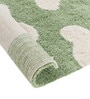 Green Floral Cotton 6 Ft X 4 Ft Hand Tufted Dhurrie