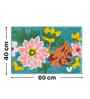 Green Floral Microfibre 24X16 Inches Anti-Skid Bath Mat
