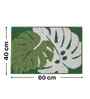 Green Floral Microfibre 24X16 Inches Anti-Skid Bath Mat