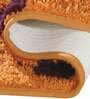 Orange Floral Polyester 28x20 Inches AntiSkid Bath Mat