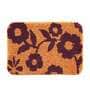 Orange Floral Polyester 28x20 Inches AntiSkid Bath Mat