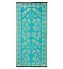 Green Floral Polyproylene 3 ft x 6 ft Machine Made Picnic Mat