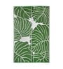 Green Floral Polyproylene 4 ft x 6 ft Machine Made Picnic Mat