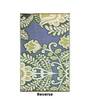 Blue Floral Polyproylene 4 ft x 6 ft Machine Made Picnic Mat