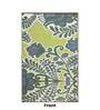 Blue Floral Polyproylene 4 ft x 6 ft Machine Made Picnic Mat