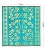 Green Floral Polyproylene 6 ft x 6 ft Machine Made Picnic Mat