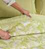 Green Floral Print Cotton Double Bed Dohar