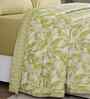Green Floral Print Cotton Double Bed Dohar