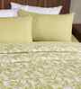 Green Floral Print Cotton Double Bed Dohar