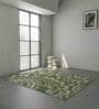 Green Floral Wool 9 X 12 ft Flat Weave Dhurrie